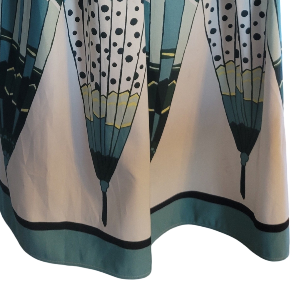 eva mendes for New York & Company Women's Umbrella Print Skirt - Blue and Cream - Picture 7 of 13